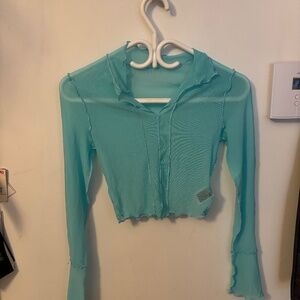 Mesh aqua top